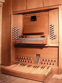 Peda board of Jesus College Kuhn organ