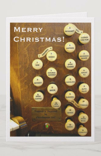 Christmas card with funny organ stops