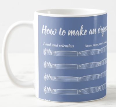 Mugs for organists who hate ciphers